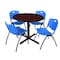Cain Cain Round Table & Chair Set, Wood, Metal, Plastic Top, Mahogany TB42RNDMH47BE - alternate 1